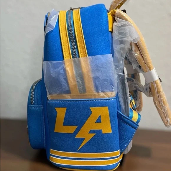Loungefly X Los Angeles Chargers Mini Backpack LA Bolt Varsity Jacket Style - Picture 5 of 11
